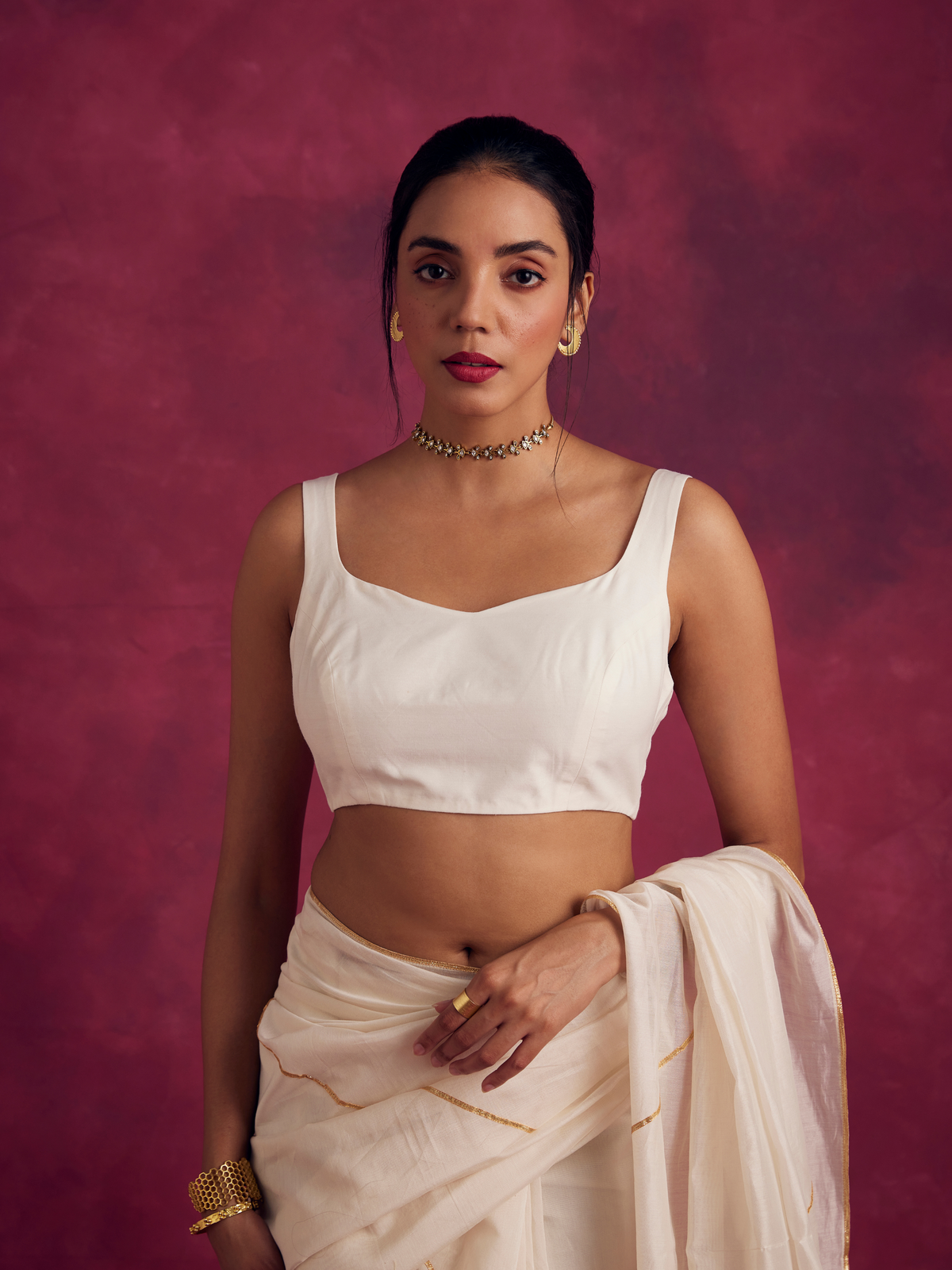 Dual strap blouse- Ivory