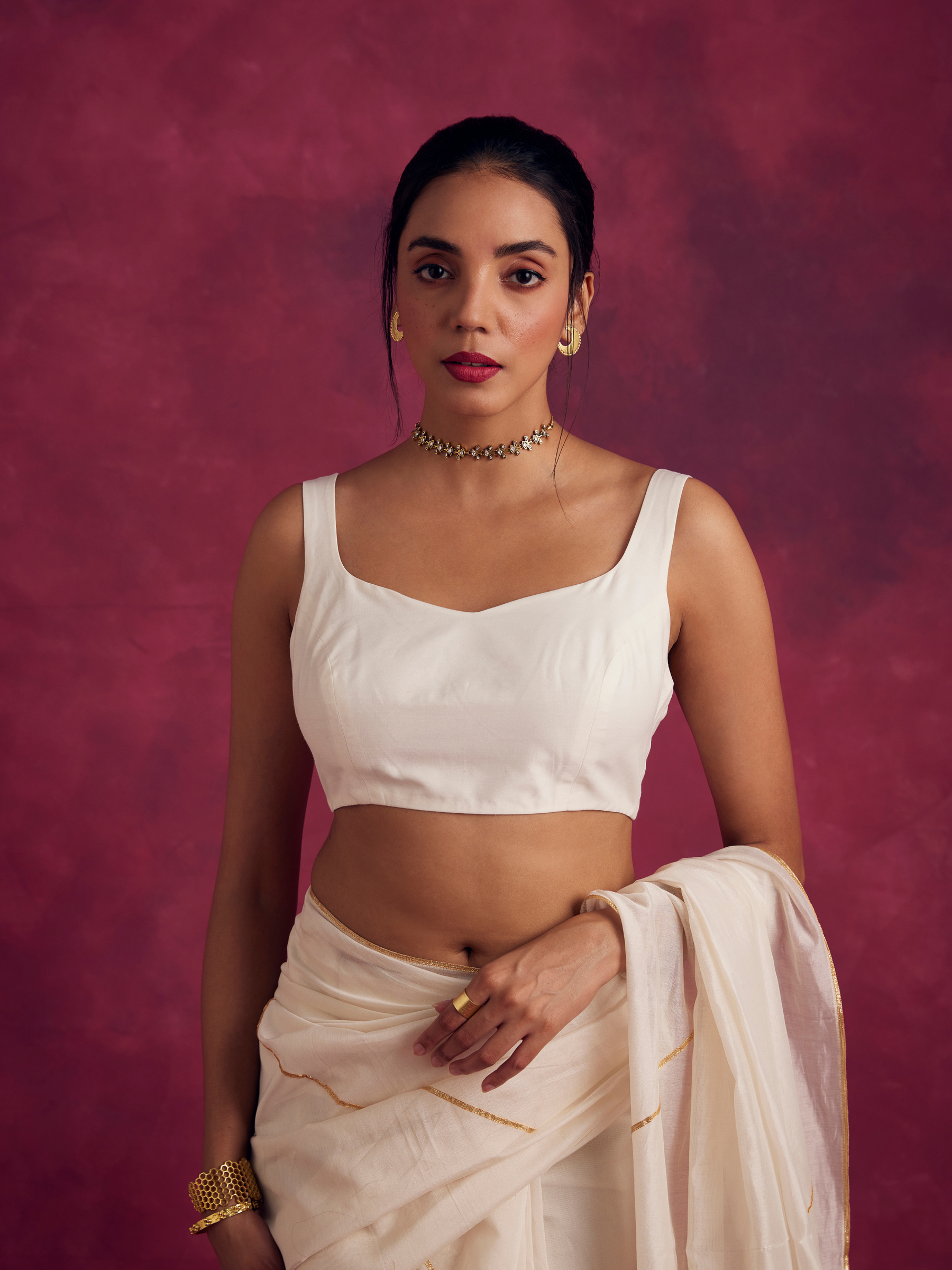 Dual strap blouse- Ivory