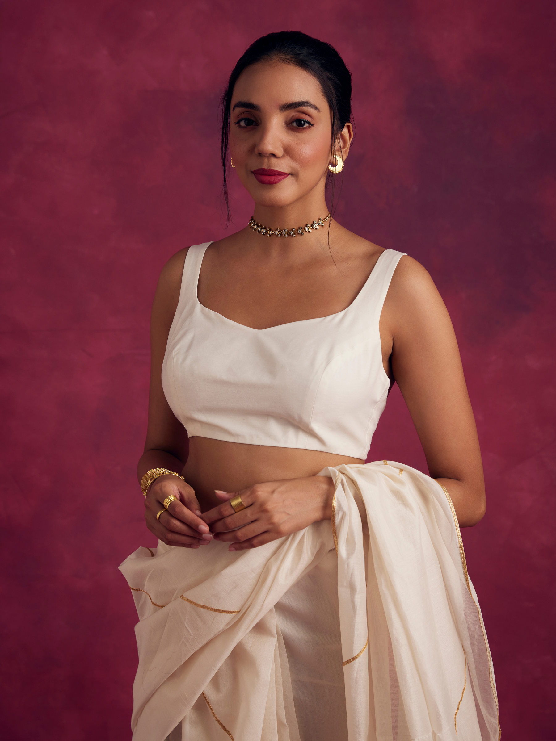 Dual strap blouse- Ivory