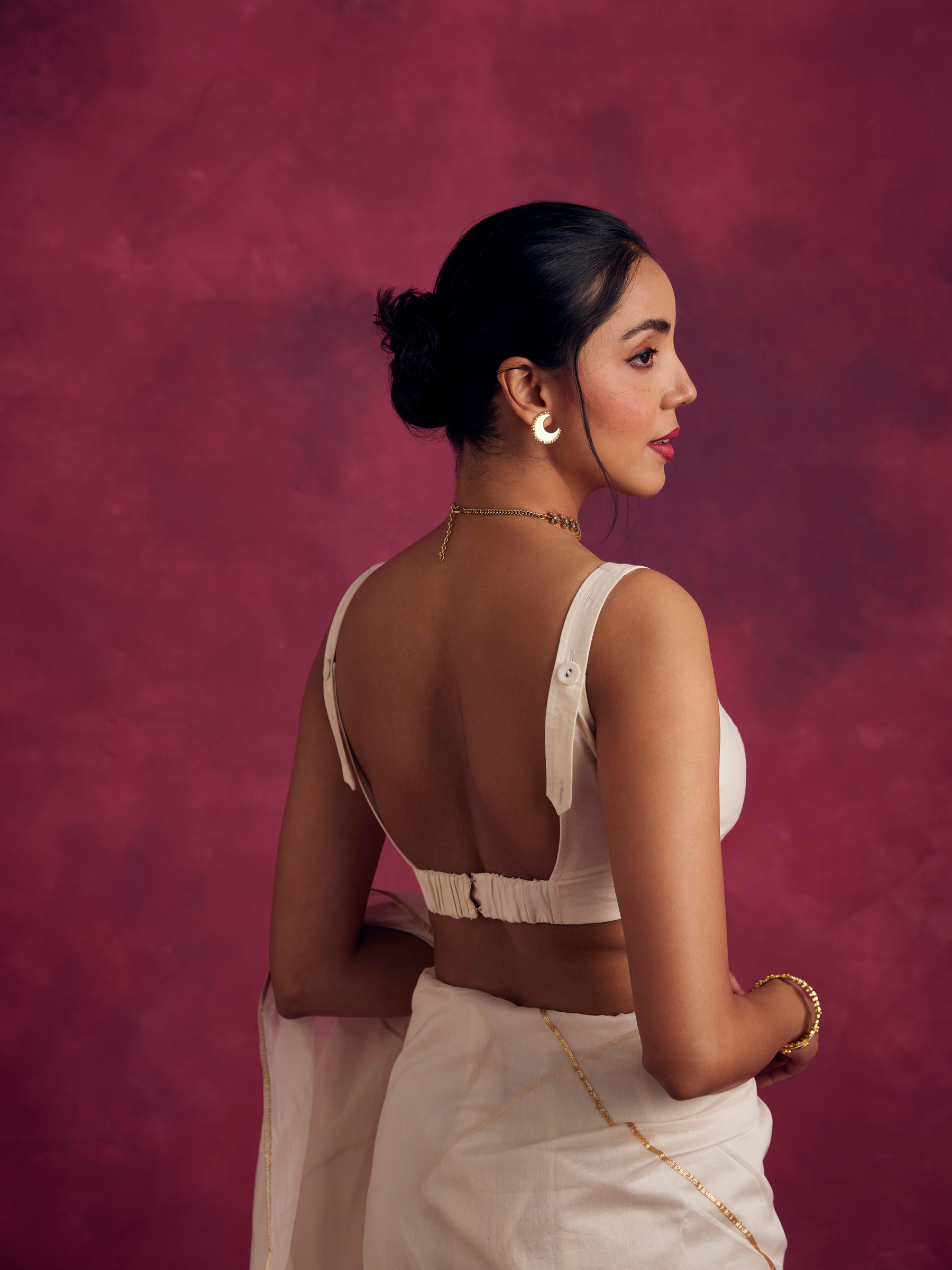 Adjustable strap blouse- Ivory