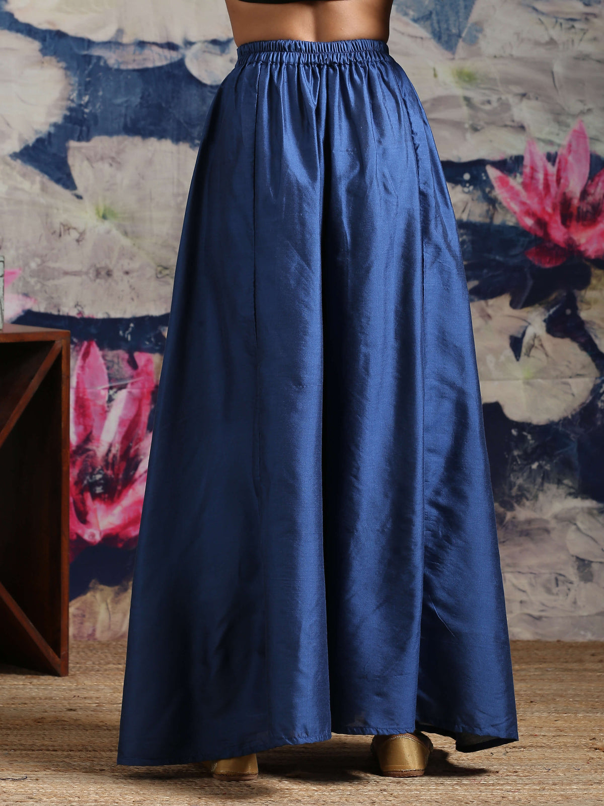 Abhishti cotton silk Paneled kalidaar palazzo