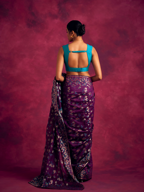 Banarasi sakura woven zari saree-Cabaret Pink