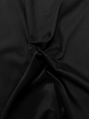 Extended collar cotton flax kurta -metallic black