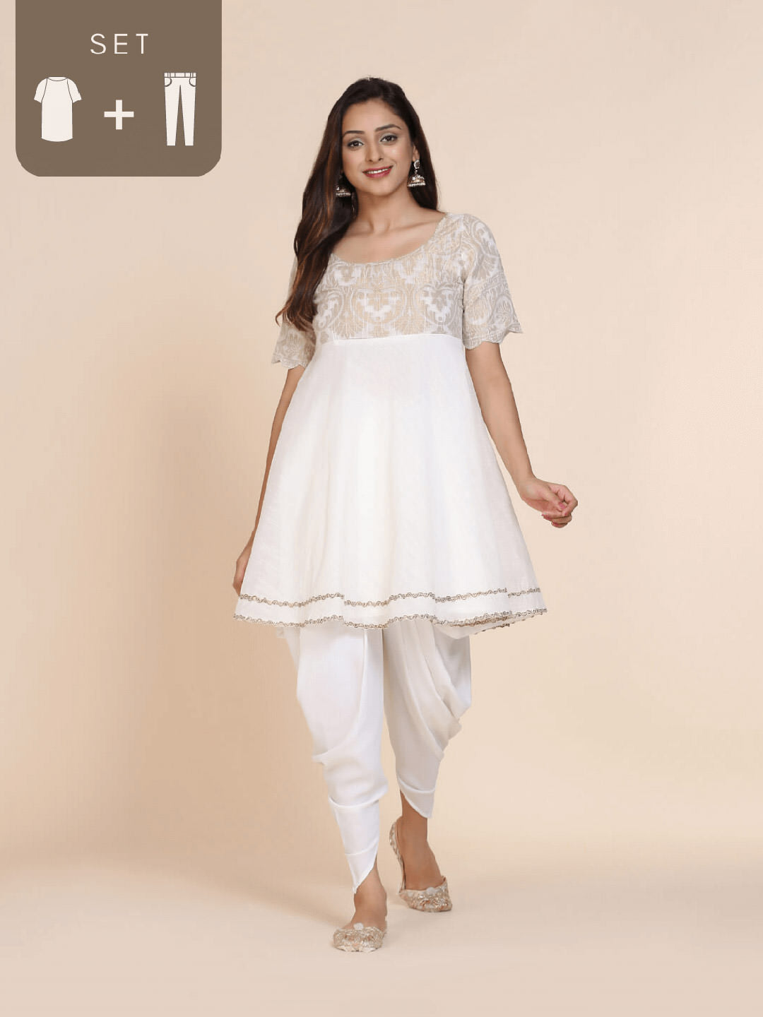 Dhoti with on sale short kurti