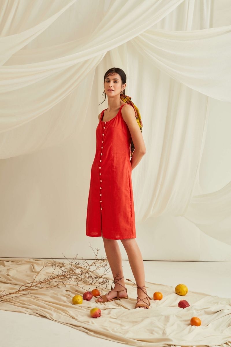 Button down midi dress-Ruby Woo