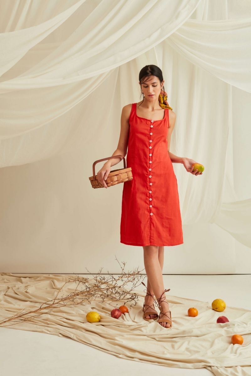 Button down midi dress-Ruby Woo
