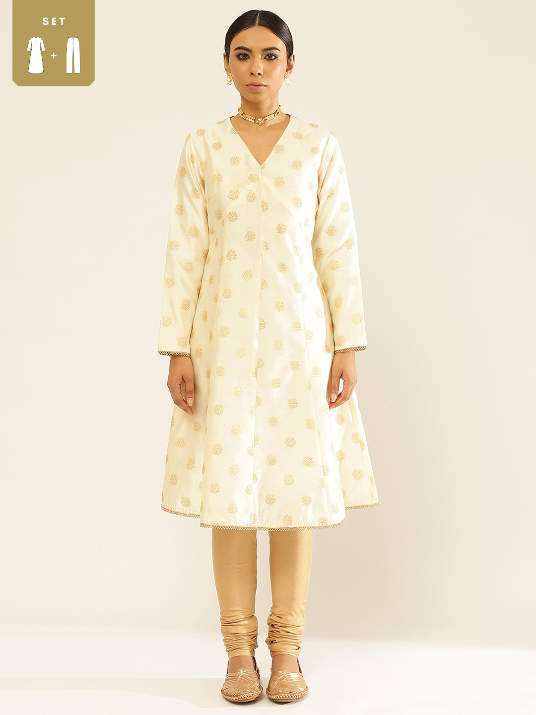 Banarasi Zari Tafetta Circular Kurta Set