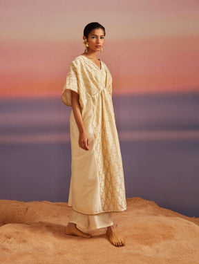 Cloud-Cream Banarasi Kaftan