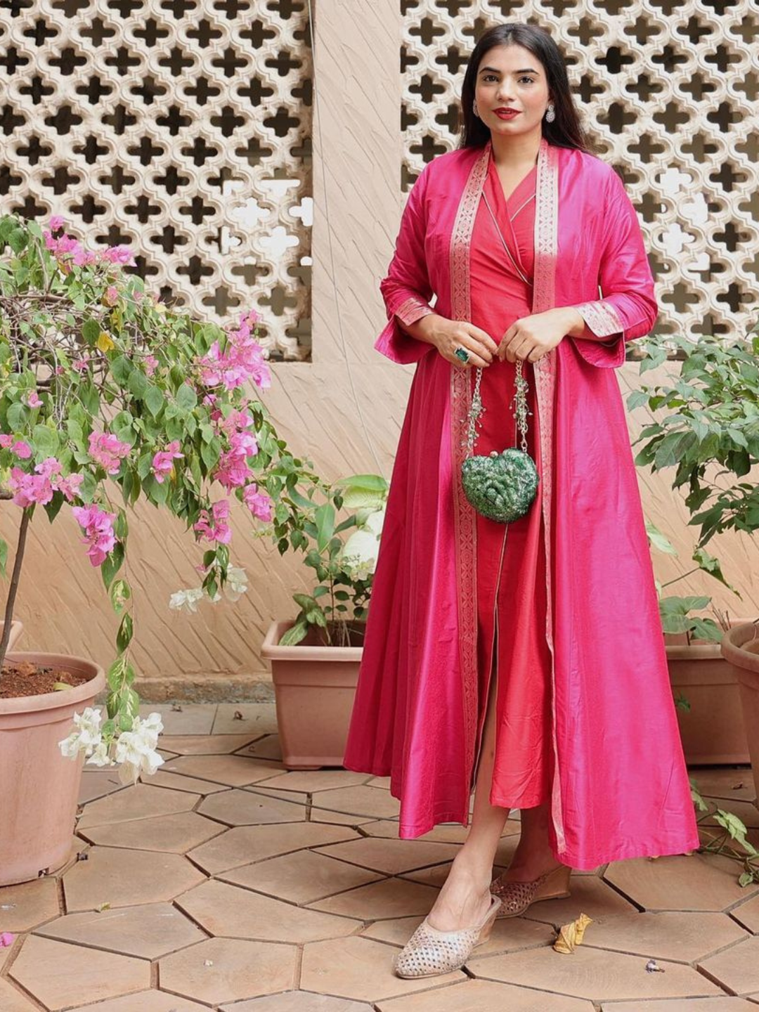red dress pink jacket Custom hot pink 3d flower jacket for women, Custom jacket,Ruffles wedding gown,Plus size cover up for wedding dress,Elegant dress summer