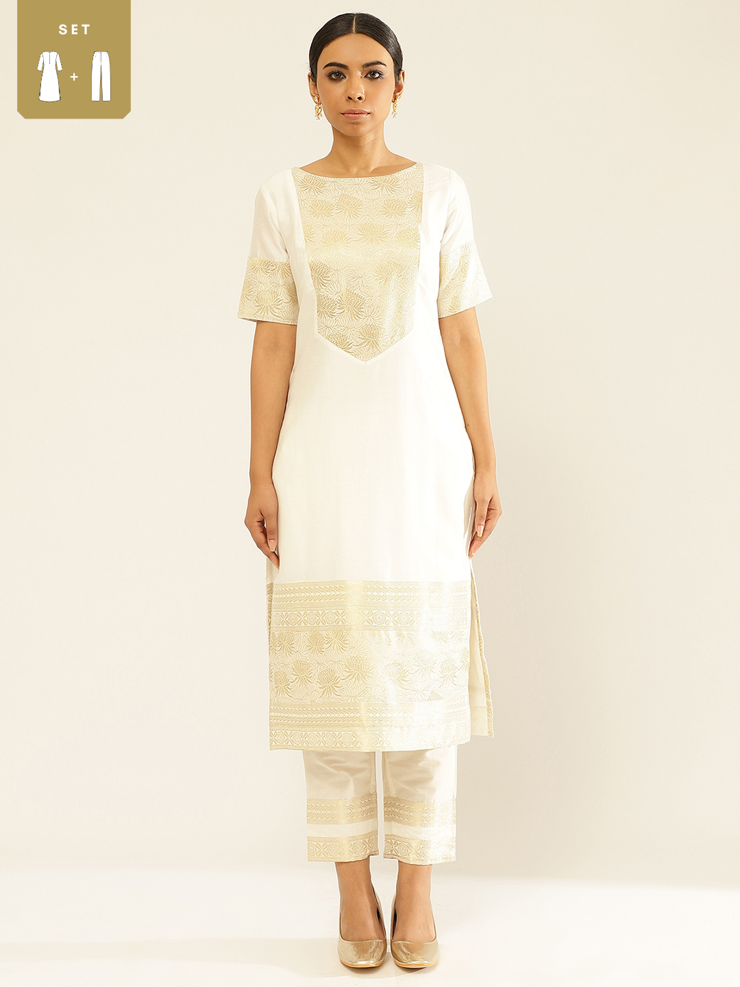 Banarasi zari Yoke kurta Set