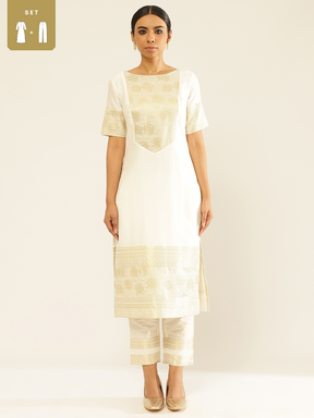 Banarasi zari Yoke kurta Set