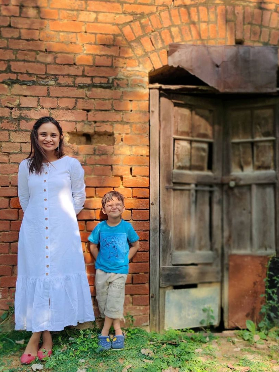 White Cotton Linen Button Down Dress