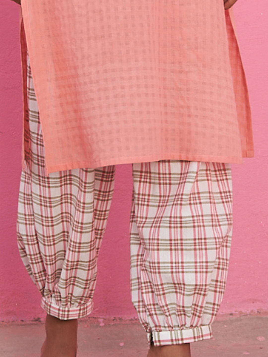 Multi-color Plaid Pathani Pants