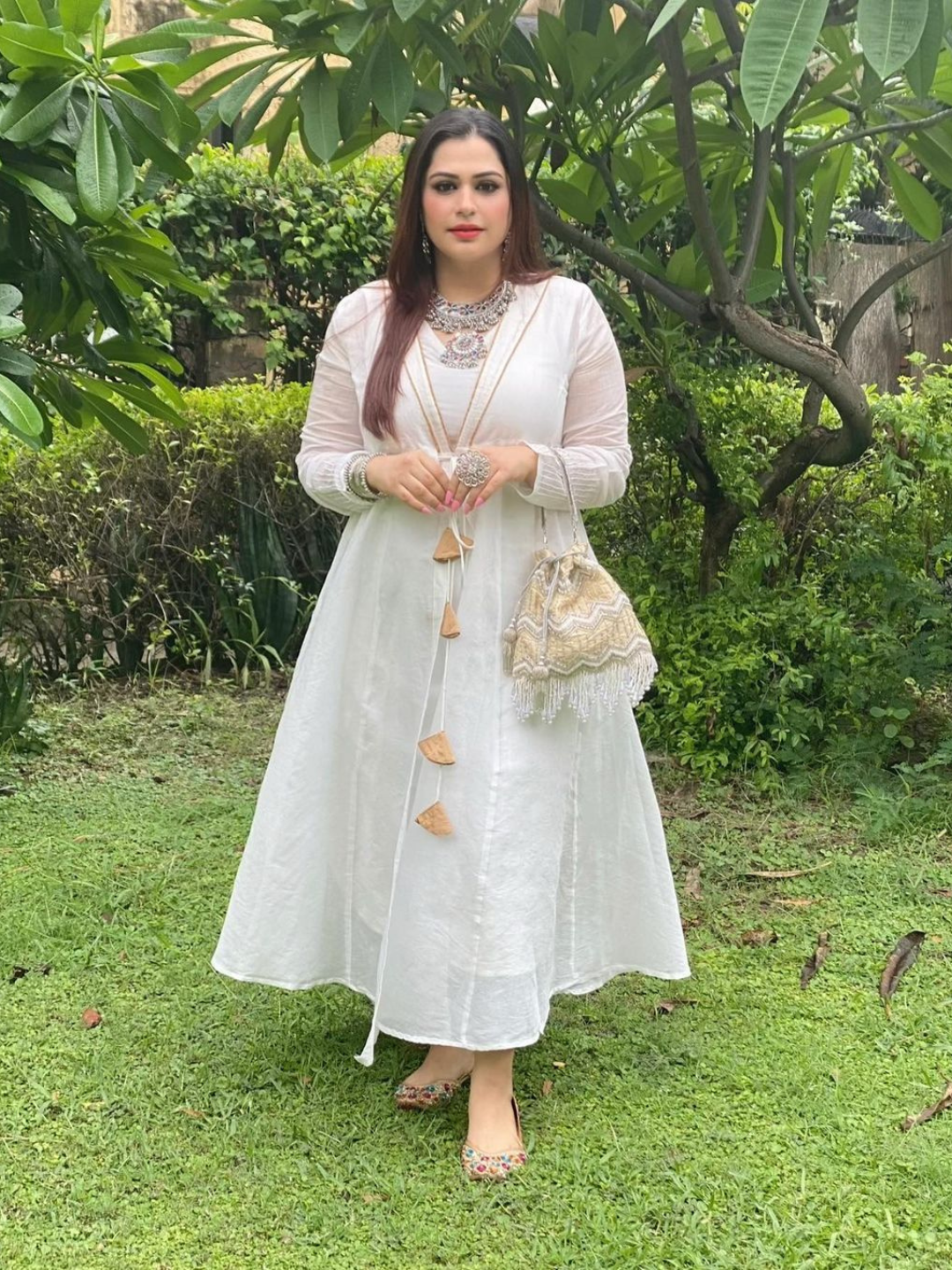 Off White Jacket & With white color kurta and bottom