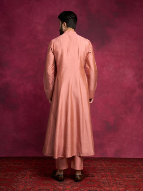 Paneled angrakha kurta- Rose brown