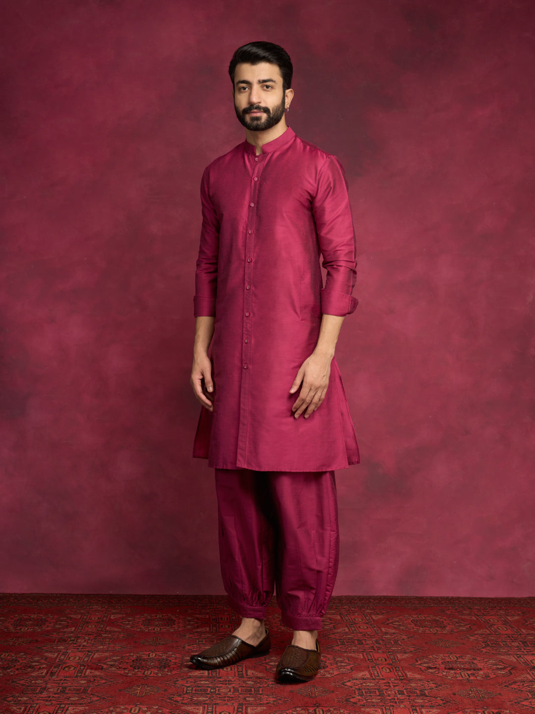 Buttoned down kurta - Cabaret Pink