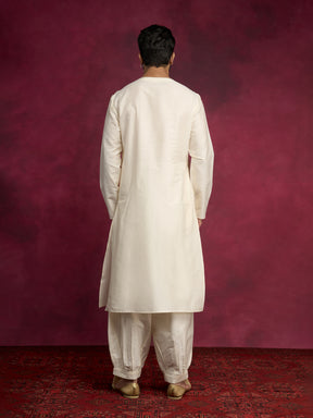 Side tie-up kurta Set - Ivory