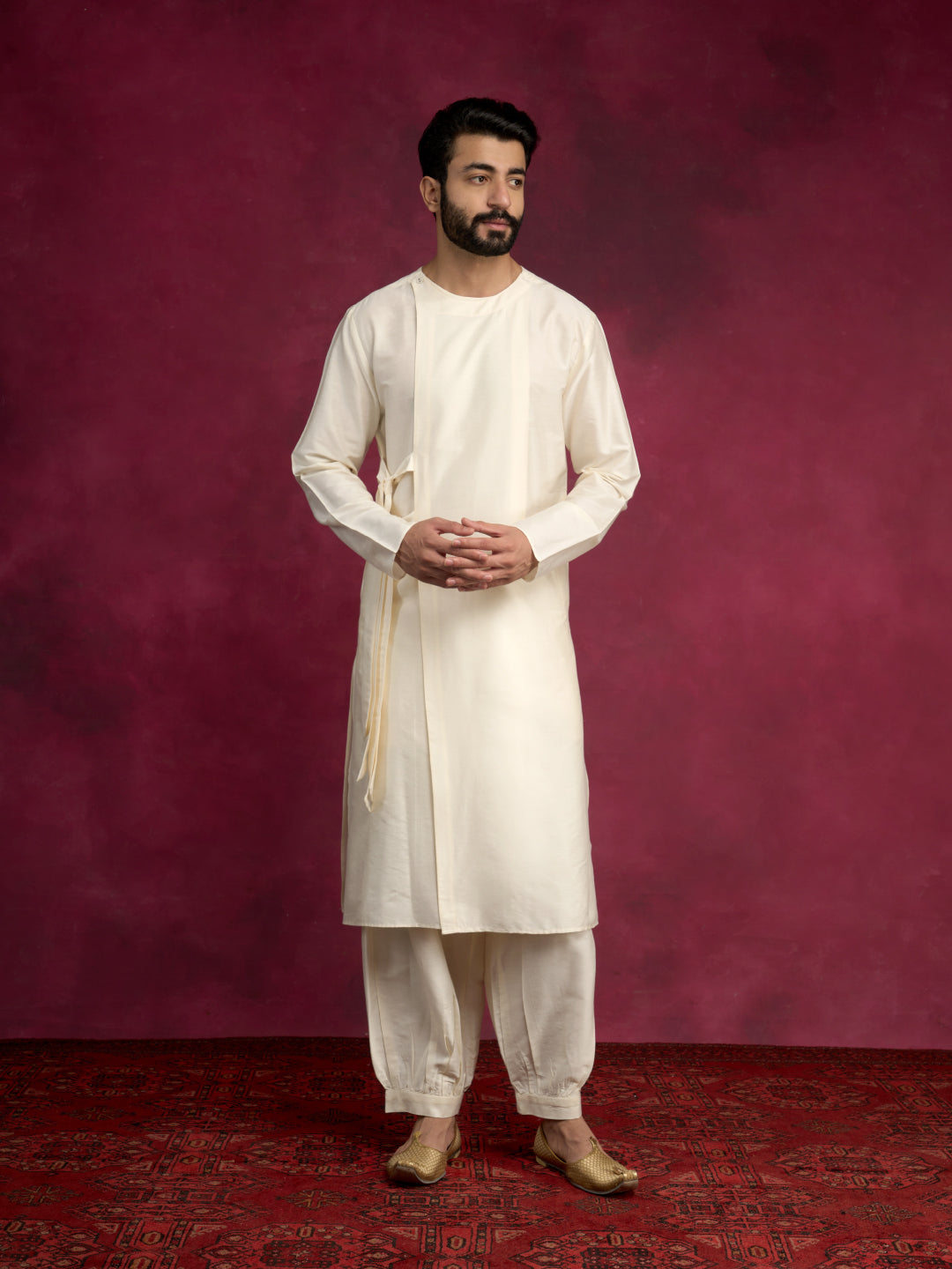 Side tie-up kurta - Ivory