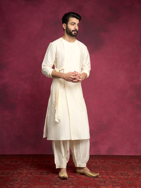 Ivory Pathani Kurta Set