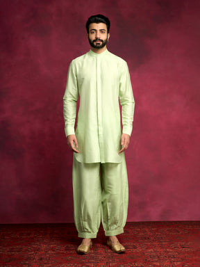 High-low hem kurta - Pistachio green