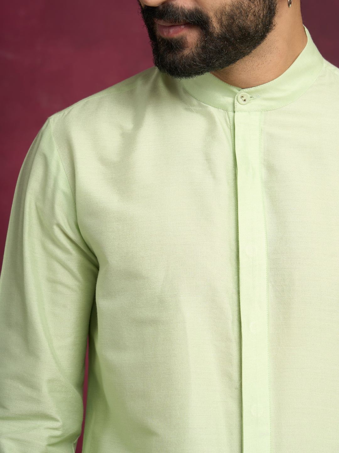 High-low hem kurta - Pistachio green