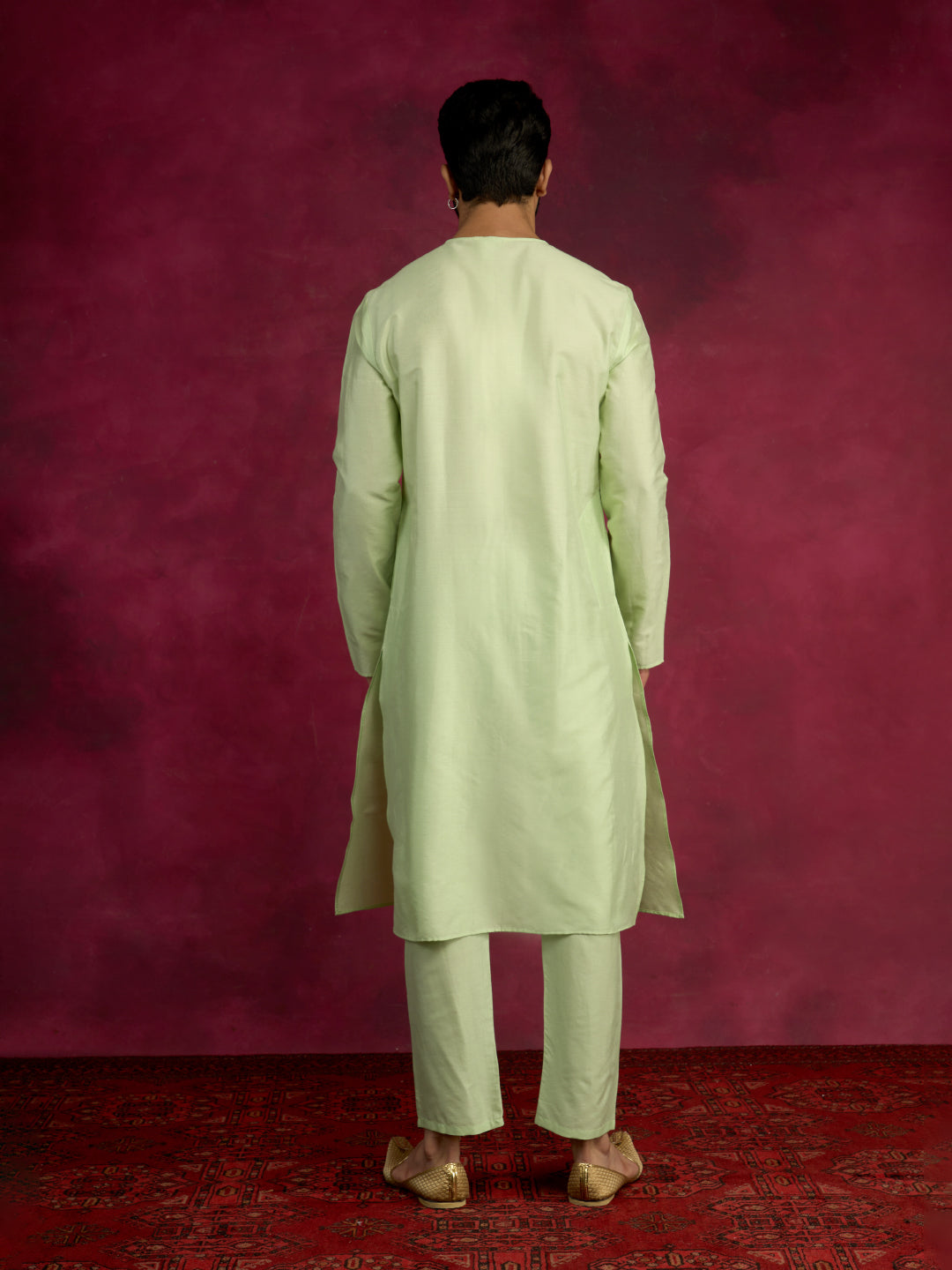 Circular neck straight kurta-  Pistachio green