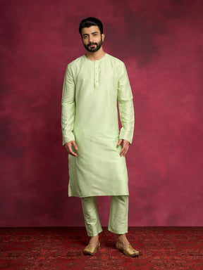 Circular neck straight kurta-  Pistachio green