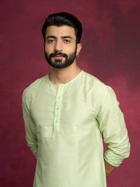 Circular neck straight kurta-  Pistachio green