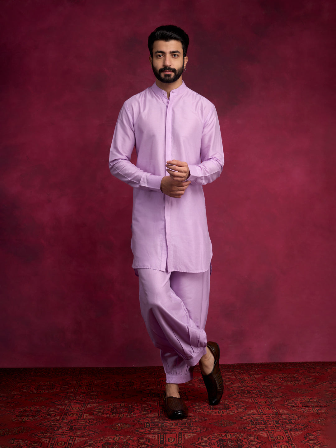 High-low hem kurta Set - Lavender