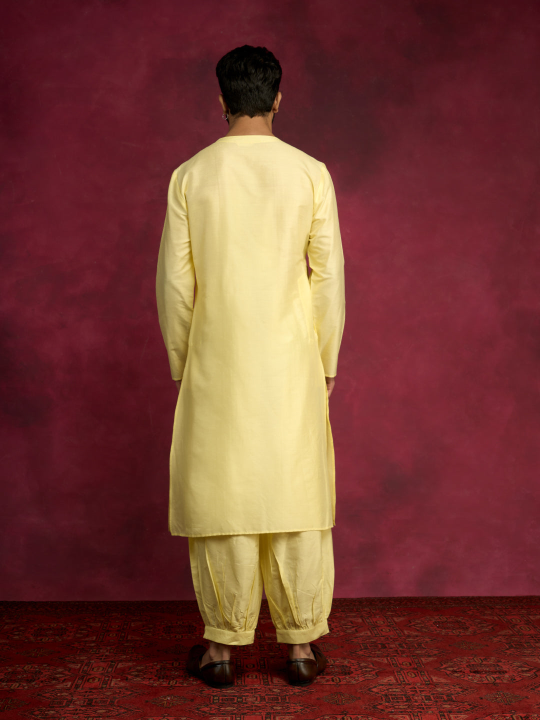 Side tie-up kurta - Lemon Yellow