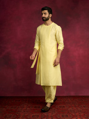 Side tie-up kurta - Lemon Yellow