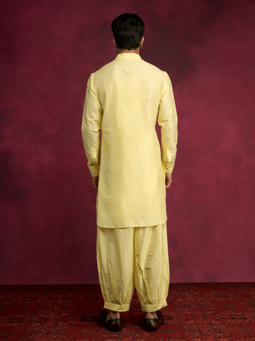 High-low hem kurta - Lemon yellow