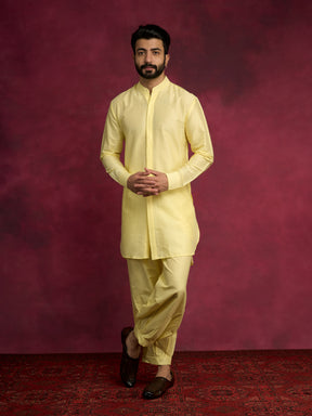 High-low hem kurta - Lemon yellow