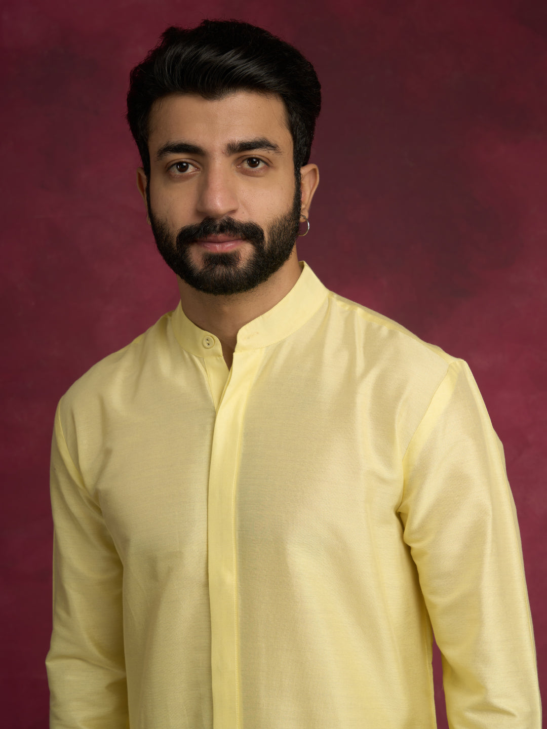 High-low hem kurta - Lemon yellow