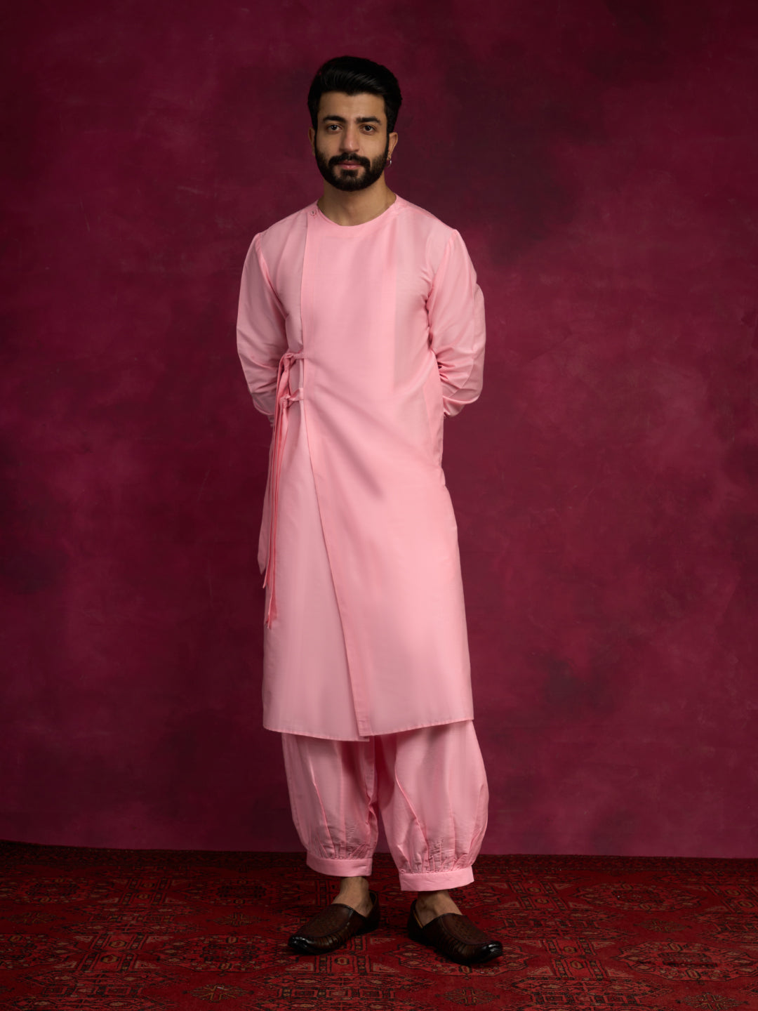 Side tie-up kurta - Sakura pink