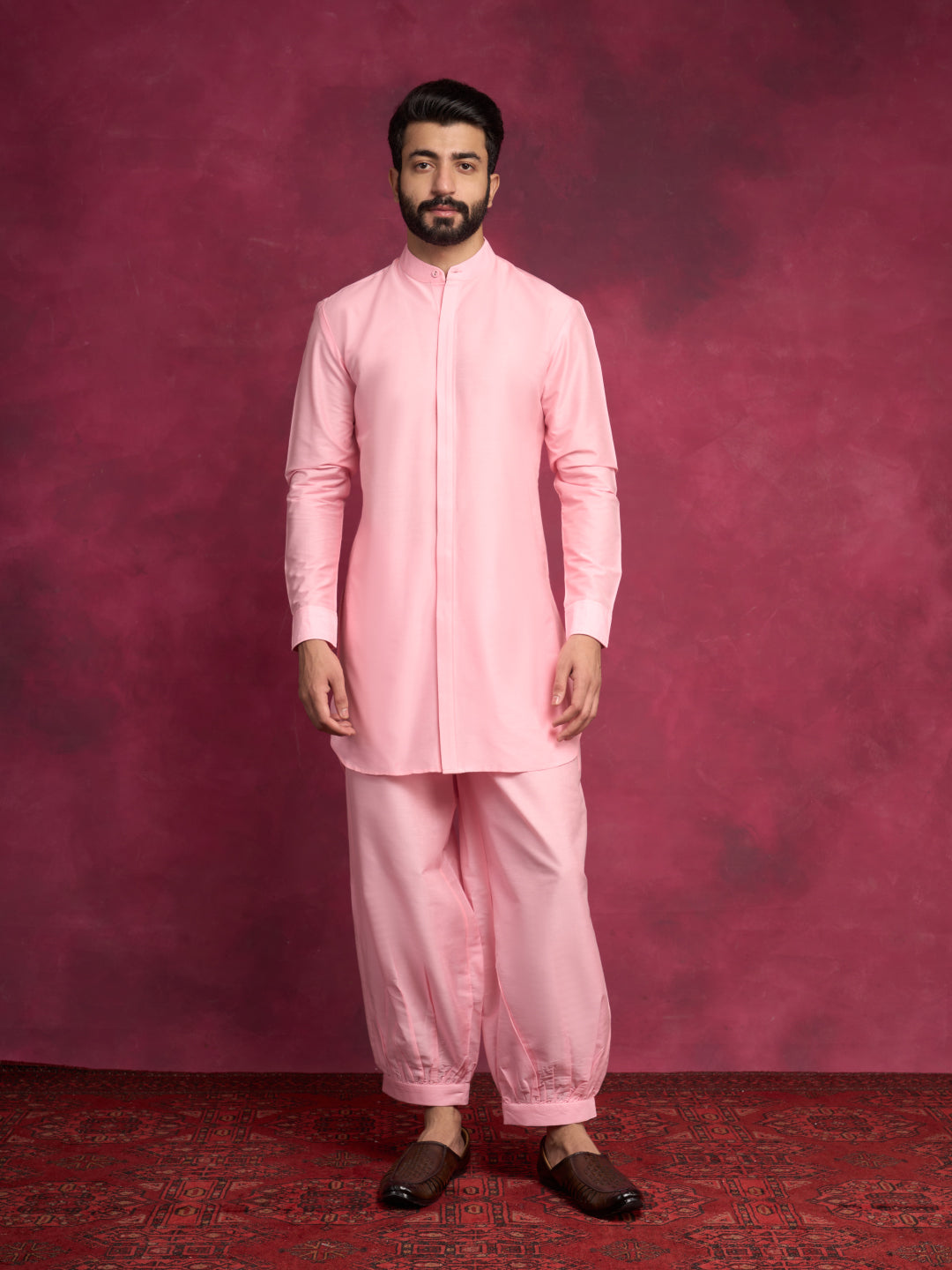 High-low hem kurta - Sakura pink