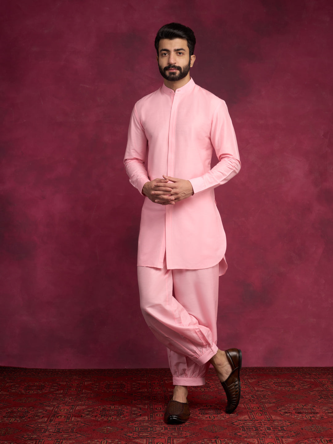 High-low hem kurta - Sakura pink