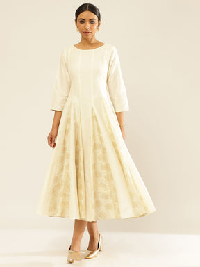 Banarasi Zari Godet Flared Dress
