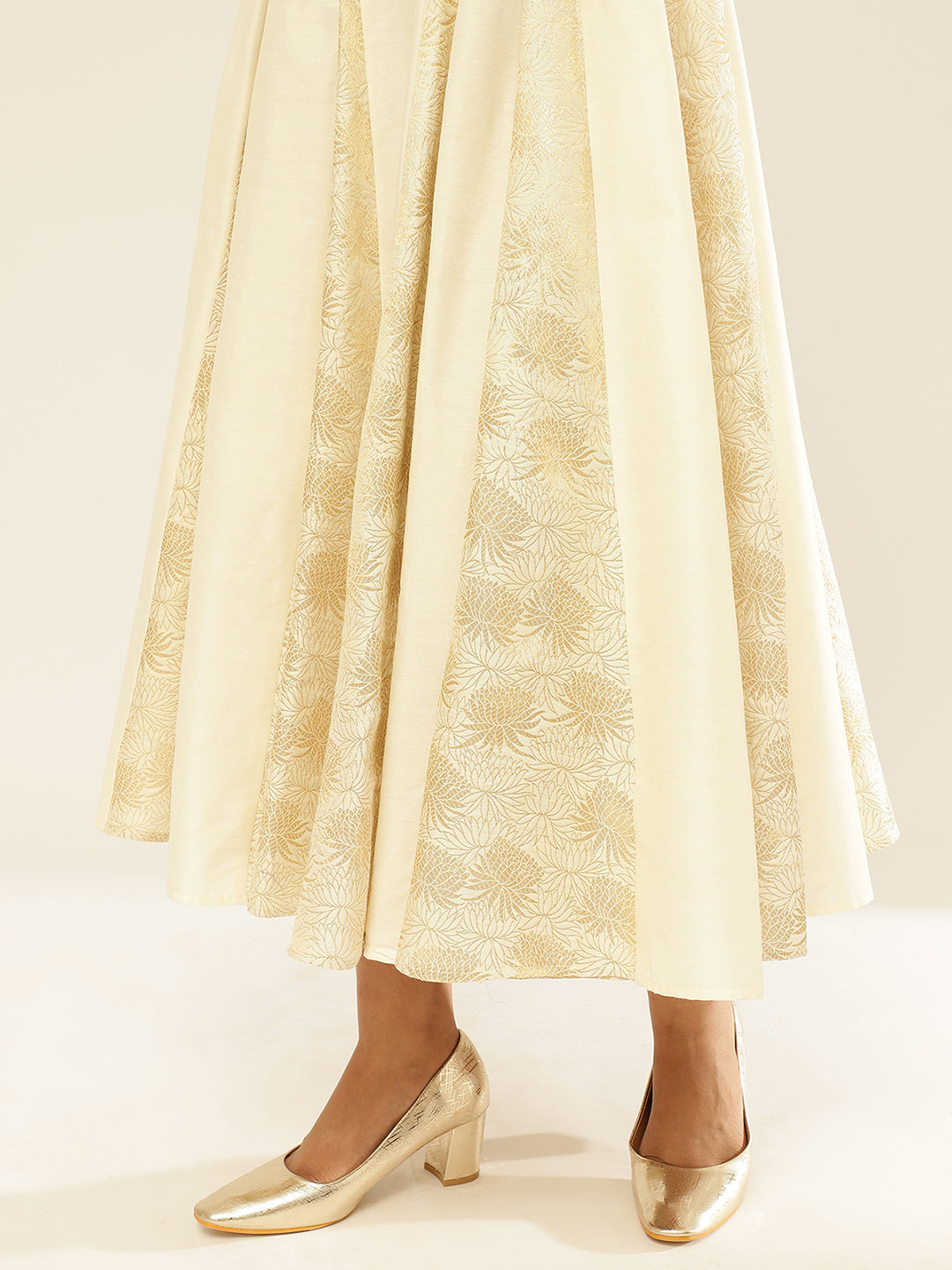 Banarasi Zari Godet Flared Dress