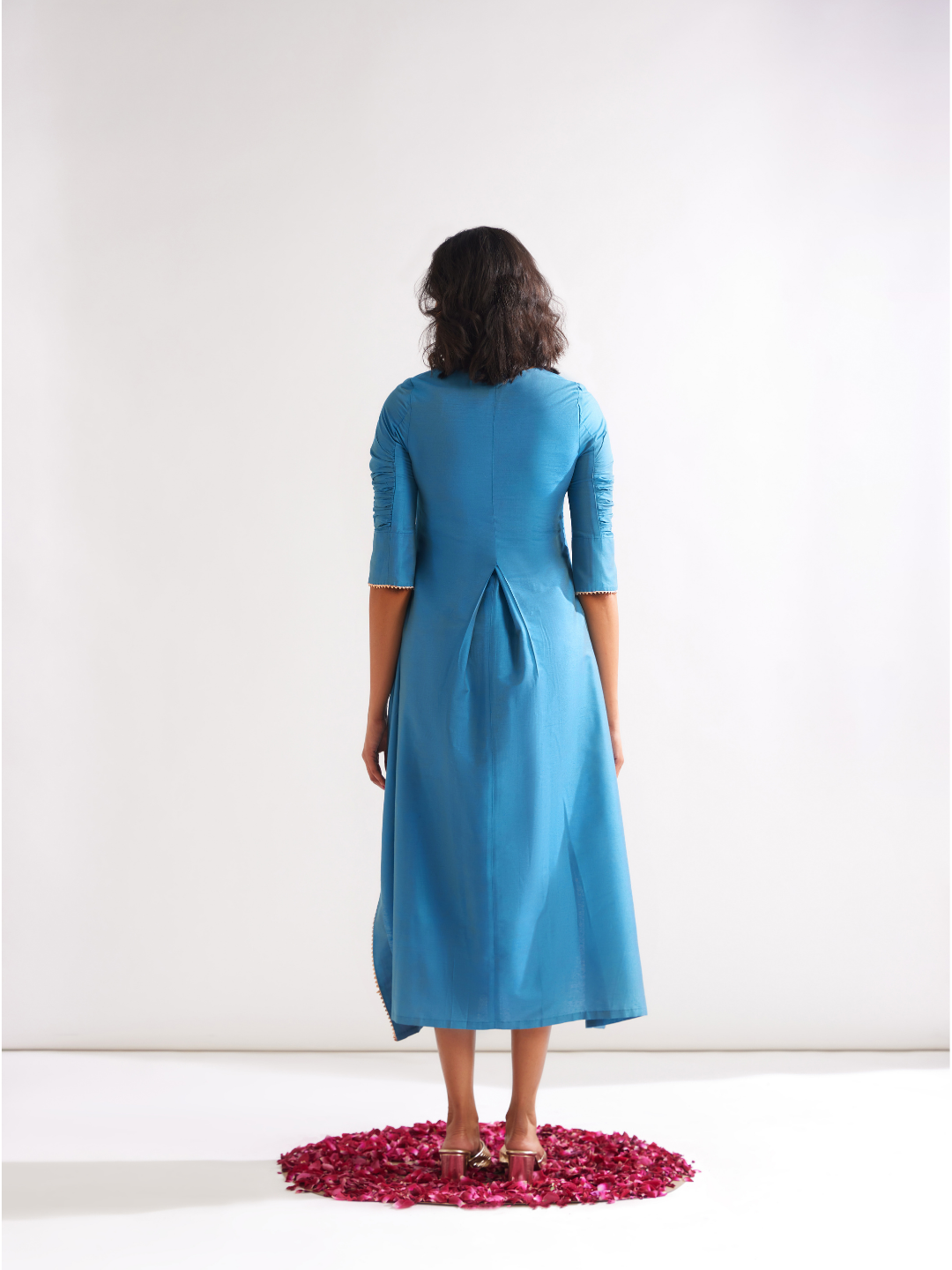 Inverted box pleat flare Dress- Blue moon Inverted box pleat flare Dress- Blue moon