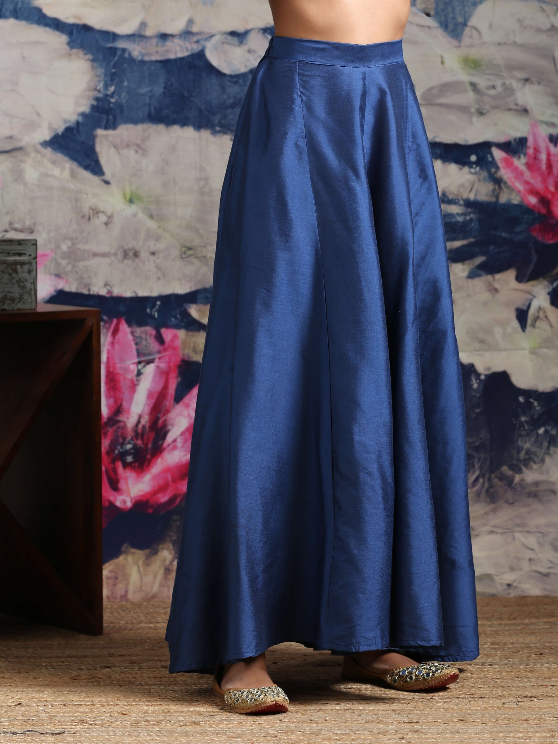 Abhishti cotton silk Paneled kalidaar palazzo