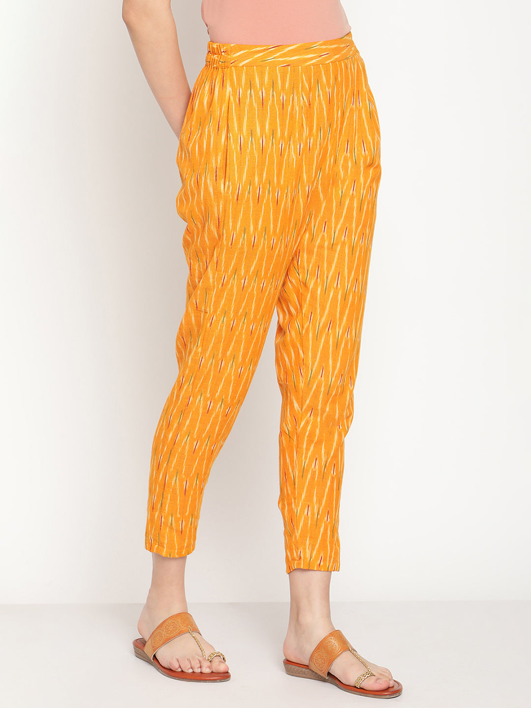Ikat Sunset Orange Straight Pants