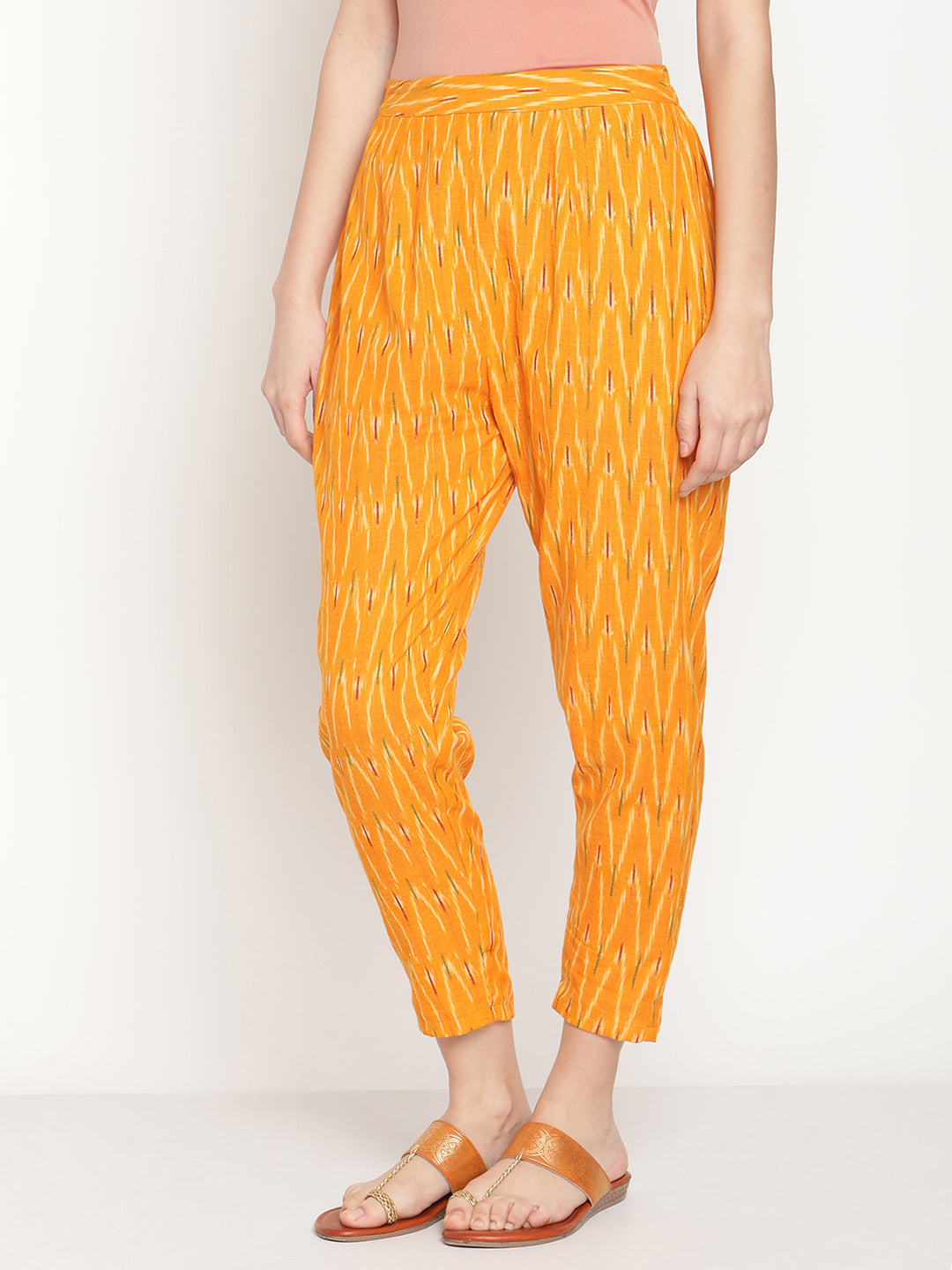 Ikat Sunset Orange Straight Pants