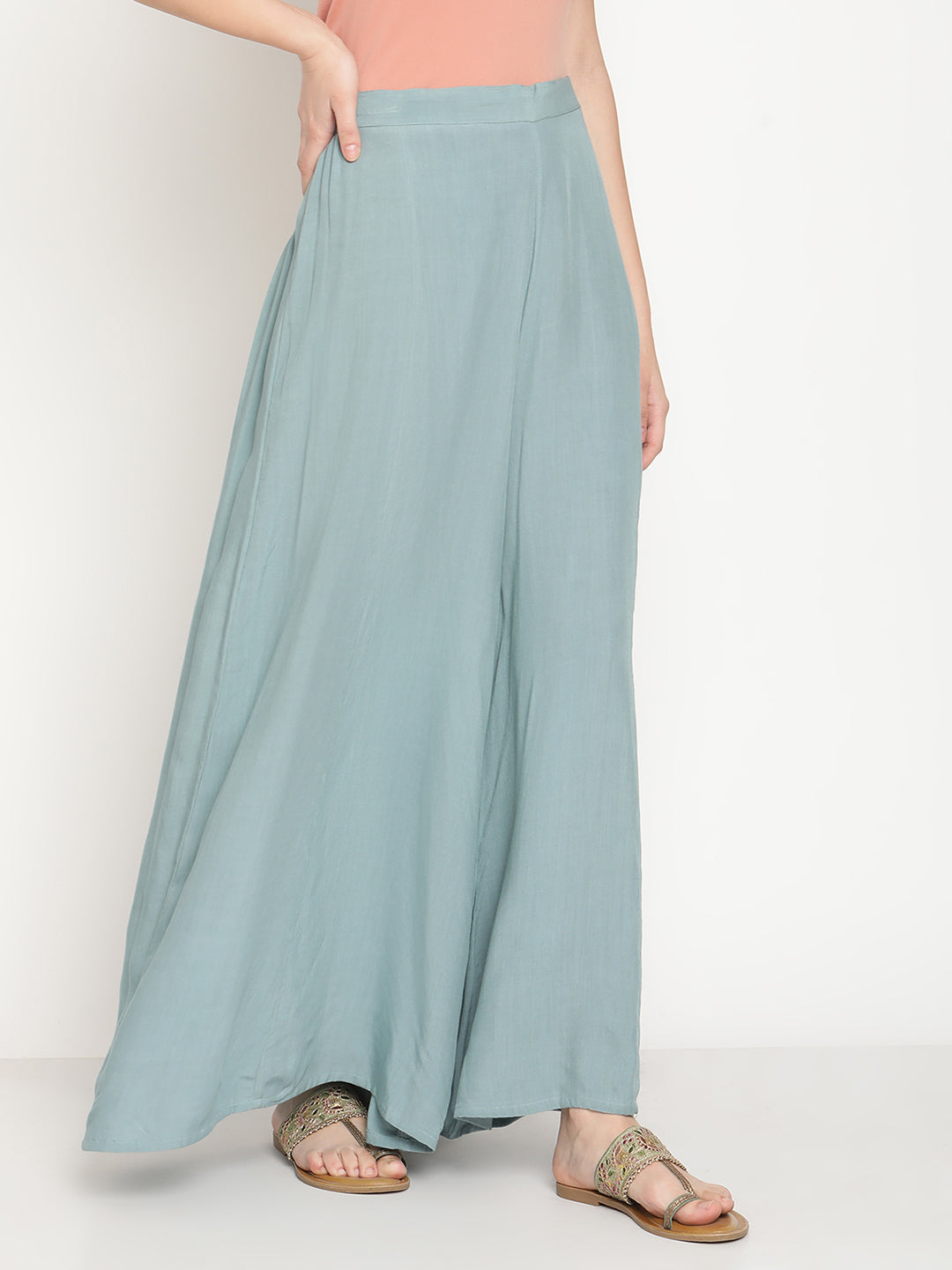 Buy Sky Blue Palazzo Pant Cotton Silk for Best Price, Reviews, Free Shipping