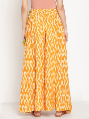 Ikat Ochre Yellow Palazzo Pants