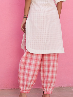 Pink Big Checks Pathani Pants