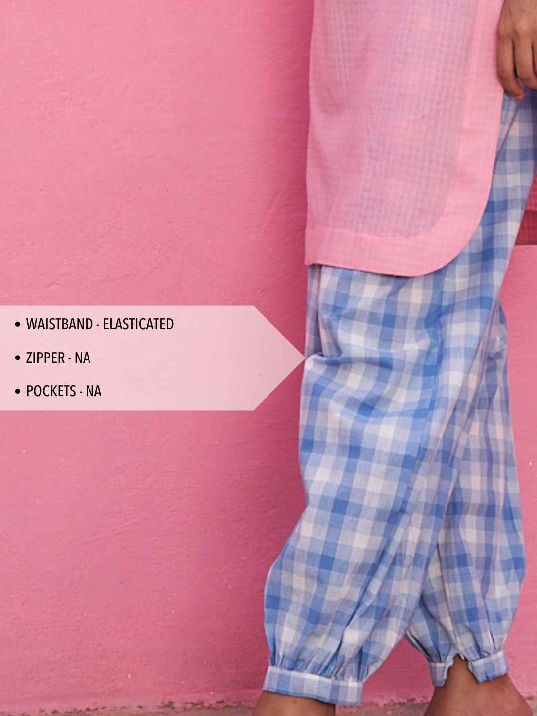 Blue Big Checks Pathani Pants