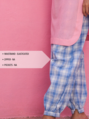 Blue Big Checks Pathani Pants