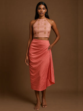 Solid drape skirt