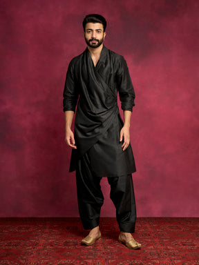 Abhishti Menswear Afghani Pants- Rich black